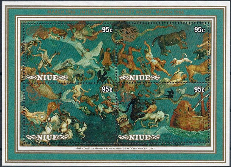 1986 Niue Halley´s Comet, Space, Souvenir Sheet VF/MNH, CAT 9$