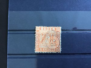 Baden  1860 SG17 used stamp  cat 130  R30115