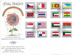 United Nations NY 350-365 1981 Flags WFUNA Large FDC