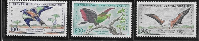 Central African Republic #C1-C3 Birds  (MNH) CV$22.00