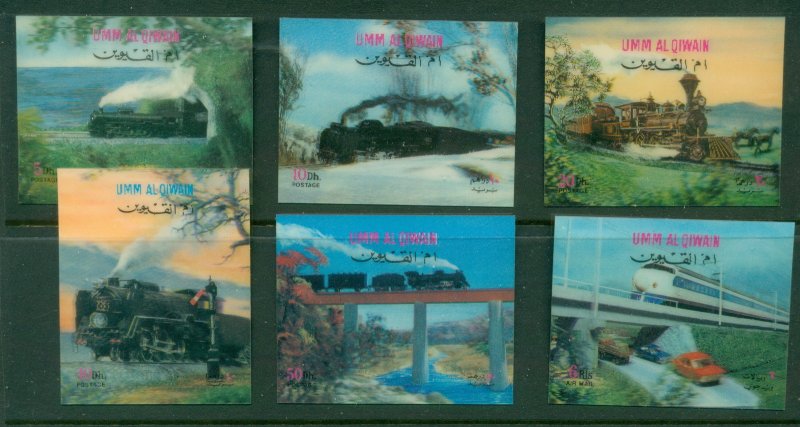 Umm al Qiwain 1972 Mi#503-506 Locomotives 3D Plastic MLH