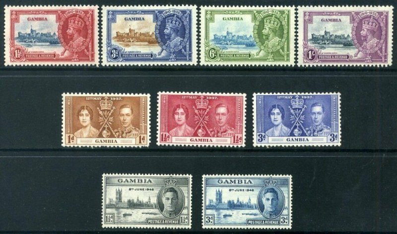 Gambia 1935-1946 Commemorative Issues KGV/KGVI Mounted Mint