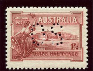 Australia 1927 KGV Parliament Official 1½d brownish-lake superb MNH. SG O112.