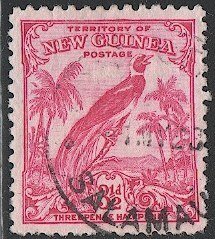 NEW GUINEA 1934 Sc 36, Used 3-1/2d VF SALAMAUA New Guinea postmark/cancel - Bird