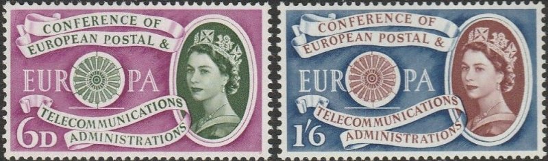 Great Britain, #377-378 Unused From 1960