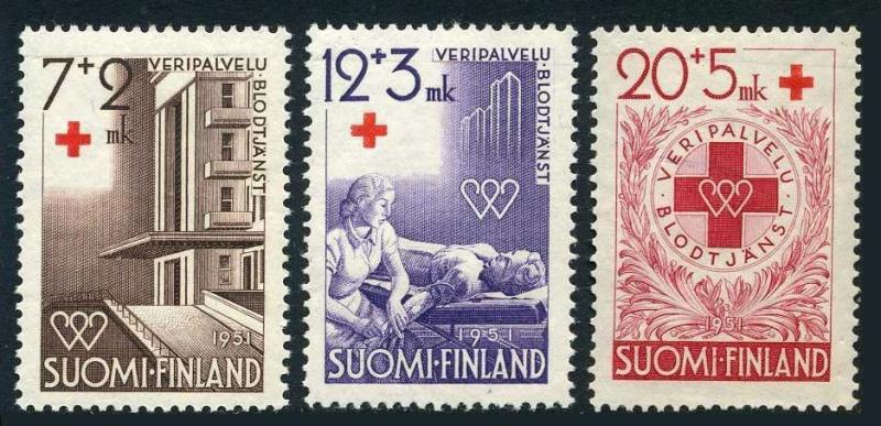 Finland B104-B106,MNH.Michel 392-394. Red Cross-1951,Blood Donor.