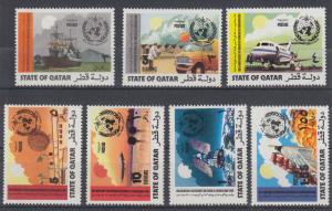 Qatar Sc 347-353 MNH. 1973 WMO issue cplt, F-VF