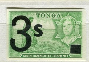 TONGA; 1969 early Emergency Provisional Imperf MINT MNH 3s. issue