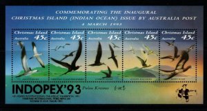 CHRISTMAS ISLAND SGMS377 1993 SEABIRDS O/P INDOPEX MNH