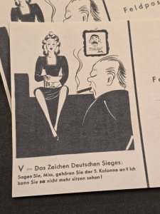 THIRD REICH FELDPOST WINSTON CHURCHILL WWII German Propaganda Postcard lot x 5