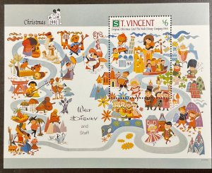 St Vincent Disney Christmas 1991 People from Around the World Souvenir Sheet