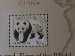 ​TANZANIA -LOVELY CHINA GIANT PANDA--MNH S/S-VF LAST ONE WE SHIP TO WORLDWIDE