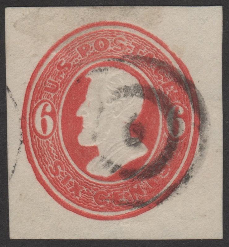 SC#U181 6¢ Lincoln Cut Square (1874) Used