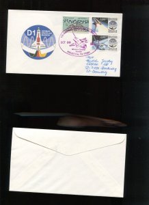 GERMAN SPACELAB D1 MISSION COVER MAILED TO WEST GERMANY OCT 30 1985 HR1891