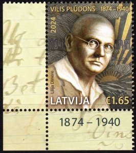 LATVIA 2024-04 ART Literature: Pludons - 150. Poet. CORNER, MNH