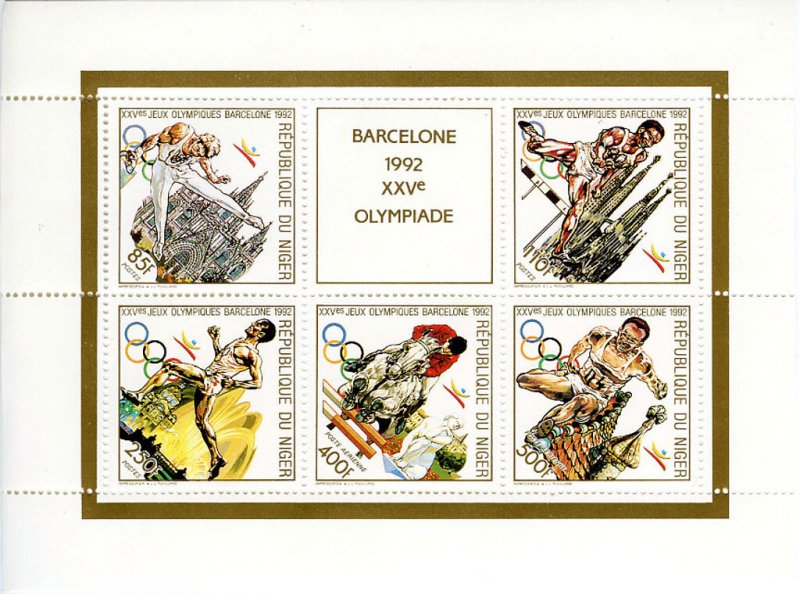 Niger 1990 Imperf. Olympic Games Barcelona 1992 (657) Collective Block No 1099-