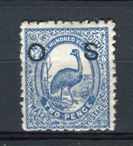 NEW SOUTH WALES; 1890s classic QV issue fine Mint hinged 2d. OS Optd. value