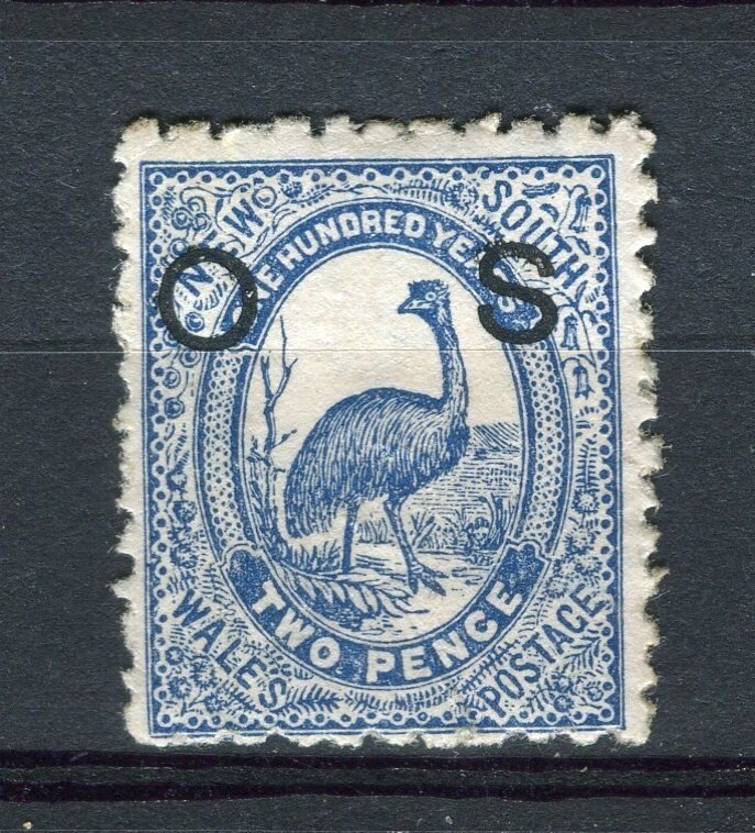 NEW SOUTH WALES; 1890s classic QV issue fine Mint hinged 2d. OS Optd. value