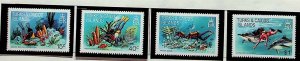 TURKS & CAICOS ISL. Sc 491-5 NH SET+S/S OF 1981 - SEA LIFE