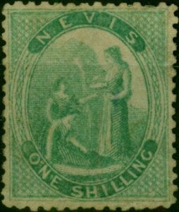 Nevis 1862 1s Green SG4 Good MM 