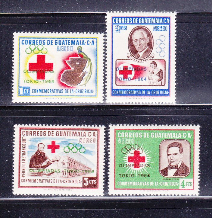 Guatemala C283-C286 Set MH Overprint (B)