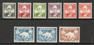 Greenland - Sc# 1 - 9 MNH (6 & 8 Used)        /       Lot 0923163