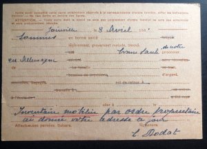 1941 France Prisoner Of War POW Familiar Use Only Postcard Cover To Avignon