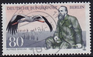 Germany Berlin - 1984 - Scott #9N495 - used - Bird Stork Zoologist Brehm