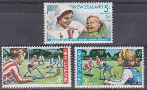 New Zealand 1971 Health Hockey & Dental MNH set