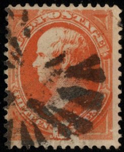 US #163 SCV $160.00 VF used, bright fresh color,  FANCY CORK CANCEL, super ey...