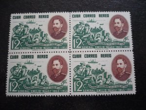 Stamps - Cuba - Scott# C127-C128 - Mint Hinged Set of 2 Stamps in blocks