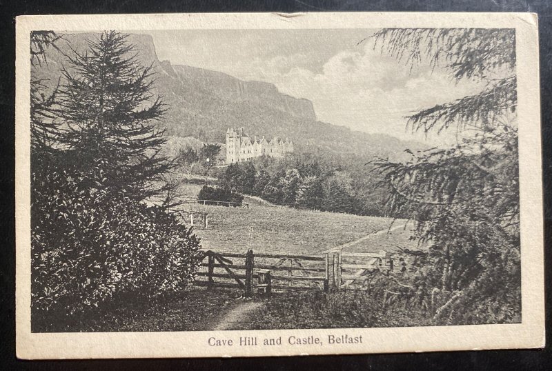 1928 Belfast England Real Picture Postcard Cover To Scotland Cave Hill And Castl 