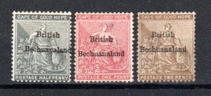 Briefmarken Bechuanaland - Britische 1886-87 Cgh Opt Eigenschaften Sg 4-6 Mvlh