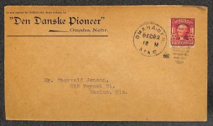 319 STAMP DEN DANSKE PIONEER MAGAZINE OMAHA NEBRASKA ADVERTISING COVER 1906