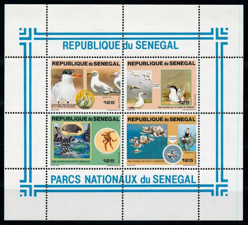 [79029] Senegal 1981 National Parcs Birds Turtle Souvenir Sheet MNH