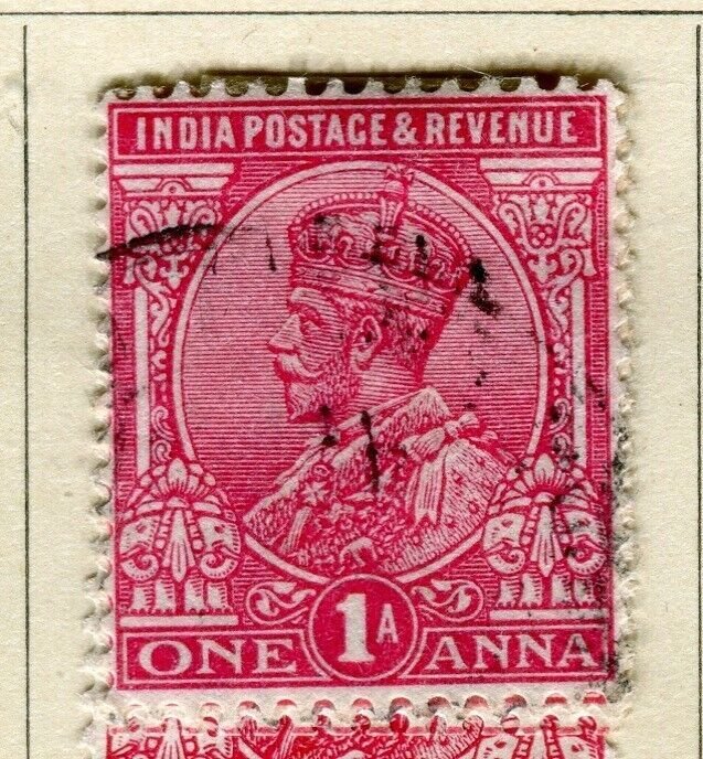 INDIA; 1911-13 early GV portrait issue fine used 1a. value