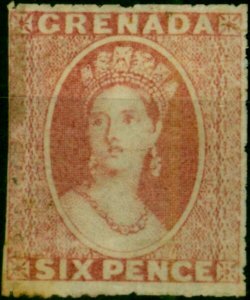 Grenada 1861 6d Rose SG3 Good MM