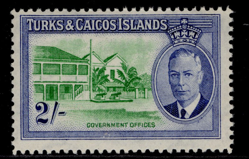 TURKS & CAICOS ISLANDS GVI SG231, 2s emerald & ultramarine, NH MINT.