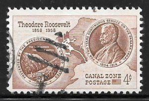 Canal Zone 150: 4c Roosevelt Birth Centenary, single, used, VF