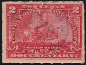 R164 2¢ Documentary Stamp (1898) Used/CDS