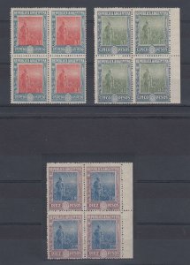 ARGENTINA 1912-13 AGRICULTURE Sc 201-204 KEY VALUES BLOCKS OF 4 MINT/MNH CV$540+ 