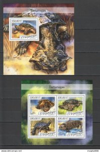 2016 Mozambique Reptiles Fauna Animals Turtles Kb+Bl ** St2219