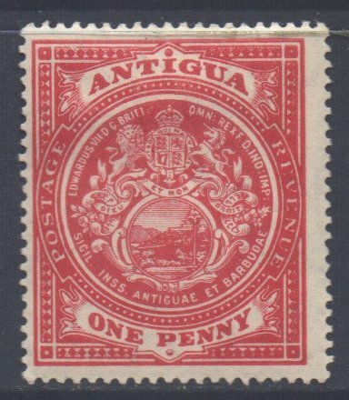 Antigua Scott 32 - SG43, 1908 Crown CA 1d MH*