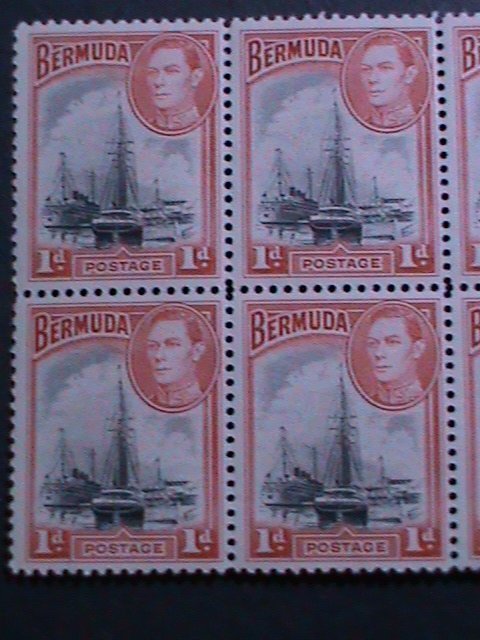 ​BERMUDA -1938 SC #118- KING GEORGE VI & HAMILTON HARBOR MNH BLOCK OF 6 OG VF