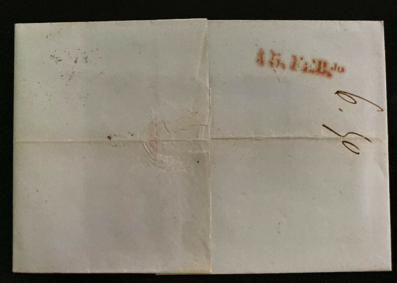 1847 Vienna Austria Stampless Letter Vintage Cover To Genova Italy 