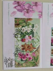 SINGAPORE 1998 THREE FDCs - ON FOUR NATIVE ORCHID SPECIES