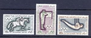 LEBANON - LIBAN MNH SC# C424-C426 OLYMPICS 1964 TOKYO