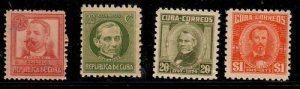 Cuba Scott 272,307B,526,528 Mint NH (CV $36.75)