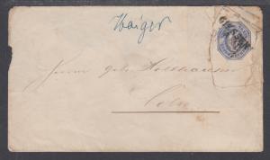 Thurn & Taxis H&G B7 used 1861 6kr blue Envelope, Giessen to Coeln