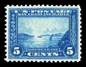Scott 399 1913 5c Panama-Pacific Perforated 12 Issue Mint VF OG NH Cat $160